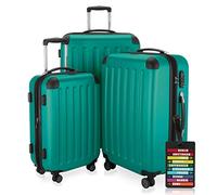 Hauptstadtkoffer - Spree - 3er Koffer-Set + Kofferanhänger - Handgepäck 55 cm, mittelgroßer Koffer 65 cm, großer Reisekoffer 75 cm, TSA, 4 Rollen, Aquagrün