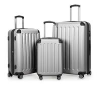 HAUPTSTADTKOFFER Spree - 3er Kofferset, TSA, Trolley-Set, Rollkoffer, Reisekoffer, (S, M & L), Silber