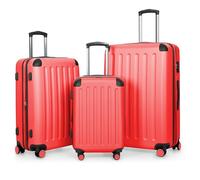 Hauptstadtkoffer Spree - 3er Kofferset - Handgepäckskoffer 55 cm, mittelgroßer Koffer 65 cm + großer Reisekoffer 75 cm, Hartschale ABS+PC, TSA Zahlenschloss, Korall