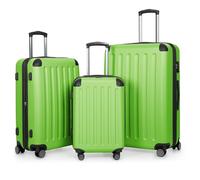 HAUPTSTADTKOFFER - SPREE - 3er Koffer-Set Trolley-Set Rollkoffer Reisekoffer Erweiterbar, TSA, 4 Rollen, (S, M & L), Apfelgrün