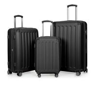 Hauptstadtkoffer - Spree - 3er Trolley-Set Rollkoffer Reisekoffer, (S, M und L) Koffer-Set, 4 Doppel-Rollen, Schwarz