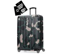 Hauptstadtkoffer Spree - Großer Hartschalen-Koffer + Digitaler Kofferanhänger, TSA, 4 Doppel-Rollen, Trolley, Rollkoffer, Reisekoffer, Volumenerweiterung, 75 cm, 119 Liter, Camouflage
