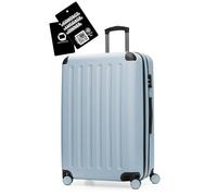 Hauptstadtkoffer Spree - Großer Hartschalen-Koffer + Digitaler Kofferanhänger, TSA, 4 Doppel-Rollen, Trolley, Rollkoffer, Reisekoffer, Volumenerweiterung, 75 cm, 119 Liter, Pool Blau