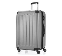 HAUPTSTADTKOFFER Spree - Großer Hartschalen-Koffer, TSA, 4 Doppel-Rollen, Trolley, Rollkoffer, Reisekoffer, Volumenerweiterung, 75 cm, 119 Liter, Silber