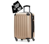 Hauptstadtkoffer Spree - Handgepäck, 55 x 36 x 21 cm + Digitaler Kofferanhänger, TSA, 4 Rollen, 42 Liter, Reisekoffer, Hartschalenkoffer, Rollkoffer, Bordgepäck Koffer, erweiterbar, Champagner