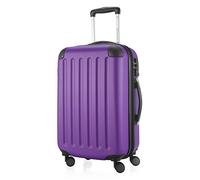 HAUPTSTADTKOFFER - SPREE - Handgepäck Hartschalen-Koffer Trolley Rollkoffer Reisekoffer, 4 Doppel-Rollen, 55 cm, 42 L, Aubergine