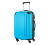 Hauptstadtkoffer Spree - Handgepäck Trolley + digitaler Koffer-Tag mit QR-Code, Koffer mit Erweiterung, Bordkoffer mit 4 Rollen, TSA, 55 cm, 42 L, Silber