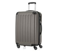 Hauptstadtkoffer Spree - Koffer 65 cm + Digitaler Kofferanhänger, mittelgroßer Trolley erweiterbar + Luggage-Tag, Check-In Flug-Gepäck 158 cm Flugreisen Rollkoffer mittelgroß, 4 Rollen, TSA, Graphit