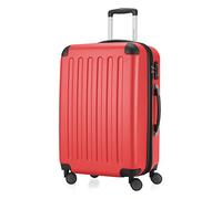 Hauptstadtkoffer Spree - Koffer 65 cm + Digitaler Kofferanhänger, mittelgroßer Trolley erweiterbar + Luggage-Tag, Check-In Flug-Gepäck 158 cm Flugreisen Rollkoffer mittelgroß, 4 Rollen, TSA, Rot