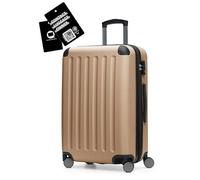 Hauptstadtkoffer Spree - Mittelgroßer Hartschalenkoffer + Digitaler Gepäckanhänger, TSA, 4 Rollen, Koffer, Trolley, Rollkoffer, Reisekoffer, Volumenerweiterung, 65 cm, 74 Liter, Champagner