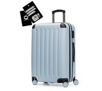 Hauptstadtkoffer Spree - Mittelgroßer Hartschalenkoffer + Digitaler Gepäckanhänger, TSA, 4 Rollen, Koffer, Trolley, Rollkoffer, Reisekoffer, Volumenerweiterung, 65 cm, 74 Liter, Pool Blau