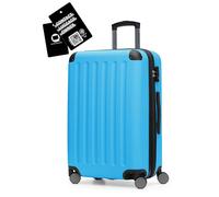 Hauptstadtkoffer Spree - Mittelgroßer Hartschalenkoffer + Digitaler Gepäckanhänger, TSA, 4 Rollen, Koffer, Trolley, Rollkoffer, Reisekoffer, Volumenerweiterung, 65 cm, 74 Liter, Cyanblau