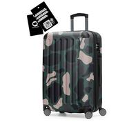 Hauptstadtkoffer Spree - Mittelgroßer Hartschalenkoffer + Digitaler Gepäckanhänger, TSA, 4 Rollen, Koffer, Trolley, Rollkoffer, Reisekoffer, Volumenerweiterung, 65 cm, 74 Liter, Camouflage