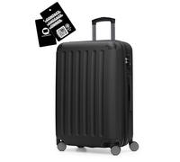 Hauptstadtkoffer Spree - Mittelgroßer Hartschalenkoffer + Digitaler Gepäckanhänger, TSA, 4 Rollen, Koffer, Trolley, Rollkoffer, Reisekoffer, Volumenerweiterung, 65 cm, 74 Liter, Schwarz