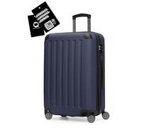 Hauptstadtkoffer Spree - Mittelgroßer Hartschalenkoffer + Digitaler Gepäckanhänger, TSA, 4 Rollen, Koffer, Trolley, Rollkoffer, Reisekoffer, Volumenerweiterung, 65 cm, 74 Liter, Dunkelblau