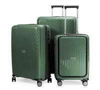 HAUPTSTADTKOFFER TXL - 3er Kofferset, TSA, Trolley-Set, 4 Rollen, Rollkoffer, EXTRA LEICHT, Reisekoffer, (S+Laptopfach, M & L), Dunkelgrün