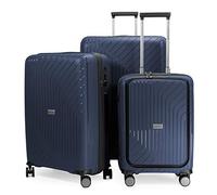 HAUPTSTADTKOFFER TXL - 3er Kofferset, TSA, Trolley-Set, 4 Rollen, Rollkoffer, EXTRA LEICHT, Reisekoffer, (S+Laptopfach, M & L), Dunkelblau