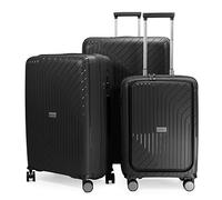 Hauptstadtkoffer TXL - 3er Set Hartschalengepäck, leichte Trolleys, Kofferset (Business Trolley + mittelgroßer Koffer + großer Reisekoffer) aus robustem Polypropylen, Schwarz