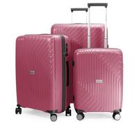 Hauptstadtkoffer TXL Kofferset 3er Set S M L, Hartschalen Reisekoffer mit TSA Schloss, 4 Rollen Trolley Set, Handgepäck 55 cm mit Laptopfach, extra leicht, Reisekoffer Set, Berry
