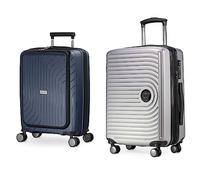 Hauptstadtkoffer- TXL - leichtes Handgepäck mit Laptoptasche, 55 cm, 40 L,TSA-Schloss, Dunkelblau & Mitte - Hartschalenkoffer Handgepäck 55x40x20 leicht, 4 Rollen, TSA, Silber matt