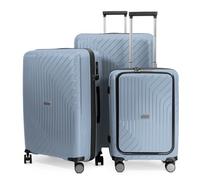 Hauptstadtkoffer TXL Reisetrolley in 3 Größen, Hartschalen-Schutzhülle aus Polypropylen, robust und leicht, Arctic Blue, 3er Kofferset (Laptopfach), Koffer
