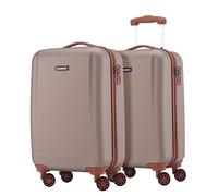 Hauptstadtkoffer - Wannsee - 2 x Handgepäck Koffer-Set Trolley-Set Rollkoffer sehr Leichter Reisekoffer, ABS Hartschalenkoffer 4 Rollen, TSA Zahlenschloss, Champagner
