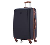 Hauptstadtkoffer - Wannsee - Hartschalenkoffer Koffer Trolley Rollkoffer Reisekoffer, TSA, 77 cm, 94 Liter, Dunkelblau/Braun