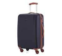 Hauptstadtkoffer - Wannsee - Mittelgroßer Hartschalen-Koffer Trolley Rollkoffer Reisekoffer, TSA, 68 cm, 63 Liter, Dunkelblau/Braun