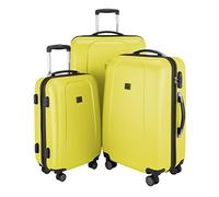 HAUPTSTADTKOFFER - Wedding - 3er Koffer-Set Trolley-Set Rollkoffer Reisekoffer, TSA, Doppelrollen, (S, M & L), Gelb