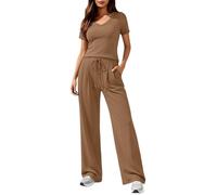 Hausanzug Damen Große Größen Baggy Zweiteiler Sommer Elegant Lang Jogginganzug Trainingsanzug Mit Hose Sportlich Oversize Loungewear Freizeitanzug Jogger Sport Outfit Homewear Hausanzug Sportoutfit