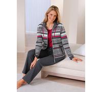 Hausanzug HAJO, Damen, Gr. 20/21, bunt (anthrazit, rot), 62% Baumwolle, 38% Polyester, Homewear-Sets Hausanzug (603844-20) anthrazit, rot