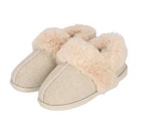 Hausschuh APOLLO, Damen, Gr. 41/42, weiß (sanftes weiß), Obermaterial: 100% Polyester. Futter: 100% Polyester. Laufsohle: 100% Gummi, unifarben, Schuhe Hausschuh, mit strapazierfähiger Gummisohle (869