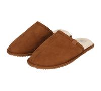 Hausschuh APOLLO "Herrenschuhe Brown", Damen, Gr. 43/44, braun (cognac), Obermaterial: 100% Polyester. Futter: 100% Polyester, unifarben, Schuhe Hausschuh (84076665-43) cognac