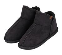 Hausschuh APOLLO "LADIES HOME BOOTS SUEDE", Damen, Gr. 41/42, dunkelgrau, Obermaterial: 100% Polyester. Futter: 100% Polyester. Laufsohle: 100% Gummi, unifarben, Schuhe Hausschuh, mit Logoprägung und