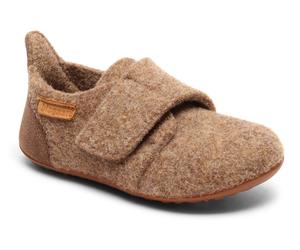 Hausschuh BISGAARD "casual wool", Mädchen, Gr. 31, braun (camel), Wolle, Schuhe Hausschuh, Klettschuh mit Lammwolle gefüttert, Größenschablone zum Download (72652713-31) camel