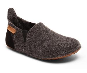 Hausschuh BISGAARD "sailor wool", Mädchen, Gr. 30, grau (dunkelgrau), Leder, Wolle, Schuhe Hausschuh, Kindergartenschuh mit Lammwolle, Größenschablone zum Download (29590915-30) dunkelgrau