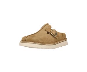 Hausschuh CLARKS "Solsbury Mule", Damen, Gr. 38, camelfarben, Schuhe Hausschuh, mit Stitch-down-Konstruktion (20349305-38) camelfarben
