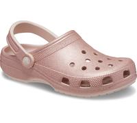Hausschuh CROCS "Classic Glitter Clog, Badesandale", Damen, Gr. 38, rosa (rosa, quartz glitter), Croslite™, Glitzer, Schuhe Hausschuh, Sommerschuh, Schlappen, Schlupfschuh mit Glitzer verziert (131306