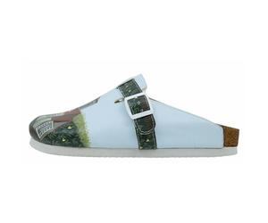 Hausschuh DOGO "Comfie Pantoletten Hausschuhe Going On An Adventure Damen", Damen, Gr. 37, Normalschaft, blau, Lederimitat, Schuhe Hausschuh, Handgefertigt (58321769-37) blau