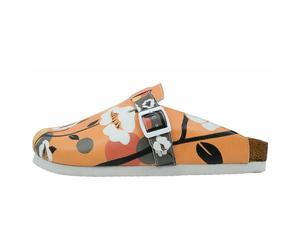 Hausschuh DOGO "Comfie Pantoletten Hausschuhe Retrograde Damen Sandalen", Damen, Gr. 36, Normalschaft, orange, Lederimitat, Schuhe Hausschuh, Handgefertigt (50968124-36) orange