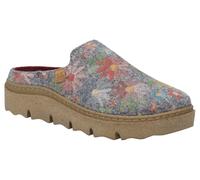 Hausschuh JOSEF SEIBEL "Charmaux 01", Damen, Gr. 42, bunt (grau multi), Filz, geblümt, Basic, Schuhe Hausschuh, Pantoffel, Slipper mit modischer Plateausohle, Weite G (=weit) (15565156-42) grau multi