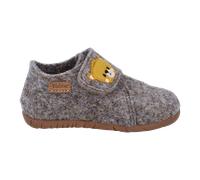 Hausschuh RICHTER "Filzi", Mädchen, Gr. 22, grau, Filz, Schuhe Hausschuh, Klettschuh mit Kontrastbesatz, Größenschablone zum Download (42632708-22) grau