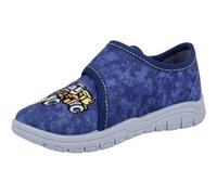 Hausschuh RICHTER "Mailo", Mädchen, Gr. 28, dunkelblau, Baumwolle, kontrastfarbene Details, Schuhe Hausschuh, Klettschuh, Kindergartenschuh, Größenschablone zum Download, mit WMS (69125561-28) dunkelb