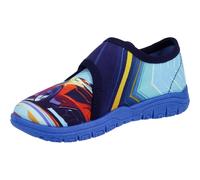 Hausschuh RICHTER "Mailo", Mädchen, Gr. 29, dunkelblau multi mit automotiv, Baumwolle, kontrastfarbene Details, Schuhe Hausschuh, Klettschuh, Kindergartenschuh mit Größenschablone zum Download (855910