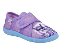 Hausschuh RICHTER "Mia", Mädchen, Gr. 25, lila (flieder, multi mit pferdemotiv), Baumwolle, Schuhe Hausschuh, Klettschuh, Kindergartenschuh, Größenschablone zum Download (90754822-25) flieder, multi m