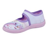 Hausschuh RICHTER "Mia", Mädchen, Gr. 31, rosa, lila, multi mit schmetterlinge, Baumwolle, Schuhe Hausschuh, Kindergartenschuh, Klettschuh mit WMS, Größeschablone zum Download (22675456-31) rosa, lila