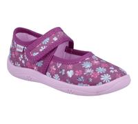 Hausschuh RICHTER "Mia WMS: Mittel", Kinder, Gr. 28, rosa, Baumwolle, geblümt, Schuhe Hausschuh, Kindergartenschuhe mit WMS, Größenschablone zum Download (11811050-28) rosa