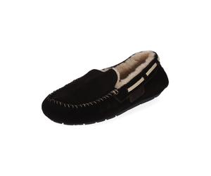 Hausschuh SHEPHERD "Shepherd Hausschuhe Veloursleder", Herren, Gr. 45, schwarz (moro), Veloursleder, Schuhe Hausschuh (54341622-45) moro
