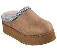 Hausschuh SKECHERS "KEEPSAKES HI-RISE-JUST IN", Damen, Gr. 40, braun, Textil, kontrastfarbene Details, Basic, Schuhe Hausschuh, Plateauschuh, Pantoffel mit Warmfutter (26959023-40) braun