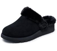Hausschuh SKECHERS "KEEPSAKES WEDGE-TIME TO CRUISE", Damen, Gr. 39, schwarz, Veloursleder, unifarben, Basic, Schuhe, Pantoffel, Slipper mit Warmfutter (92109914-39) schwarz